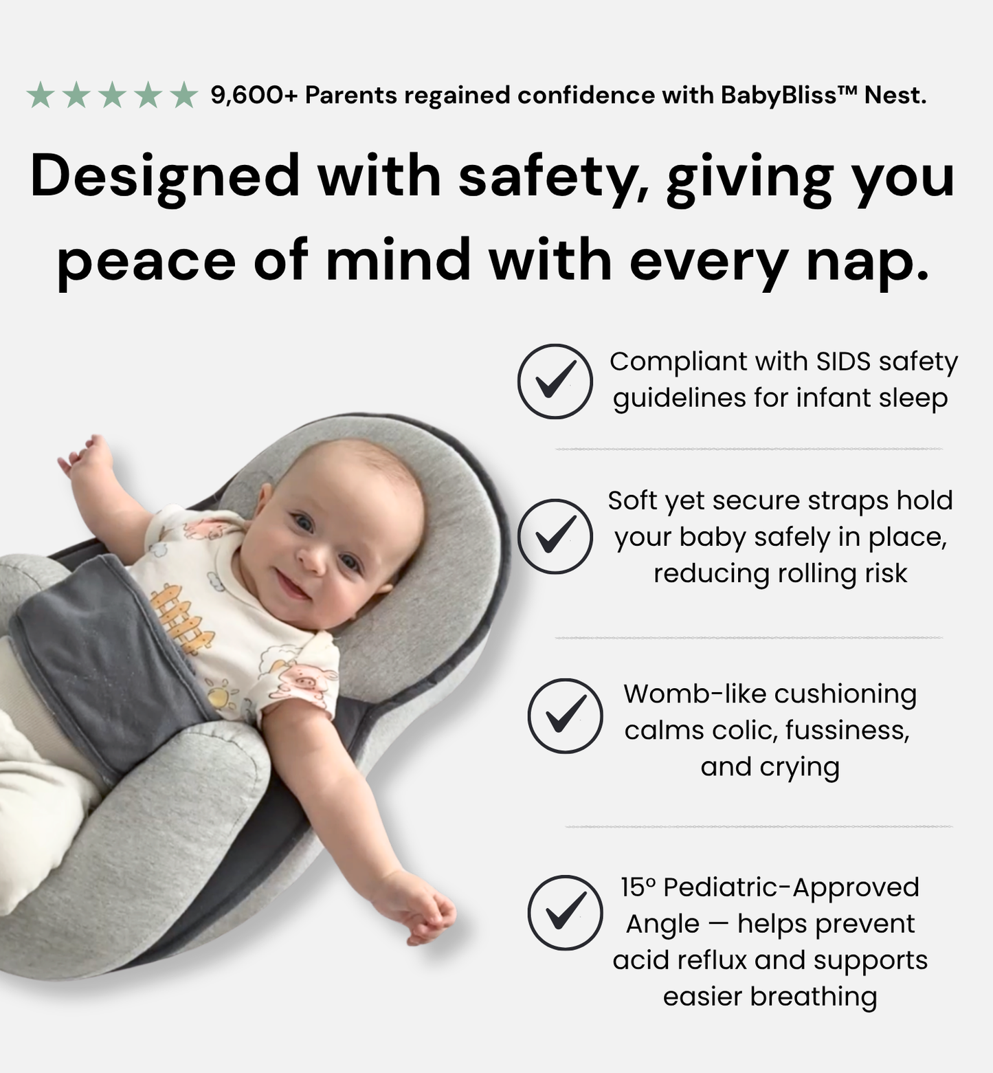 BabyBliss™️ Nest – Anti-Reflux & Flat Head Prevention