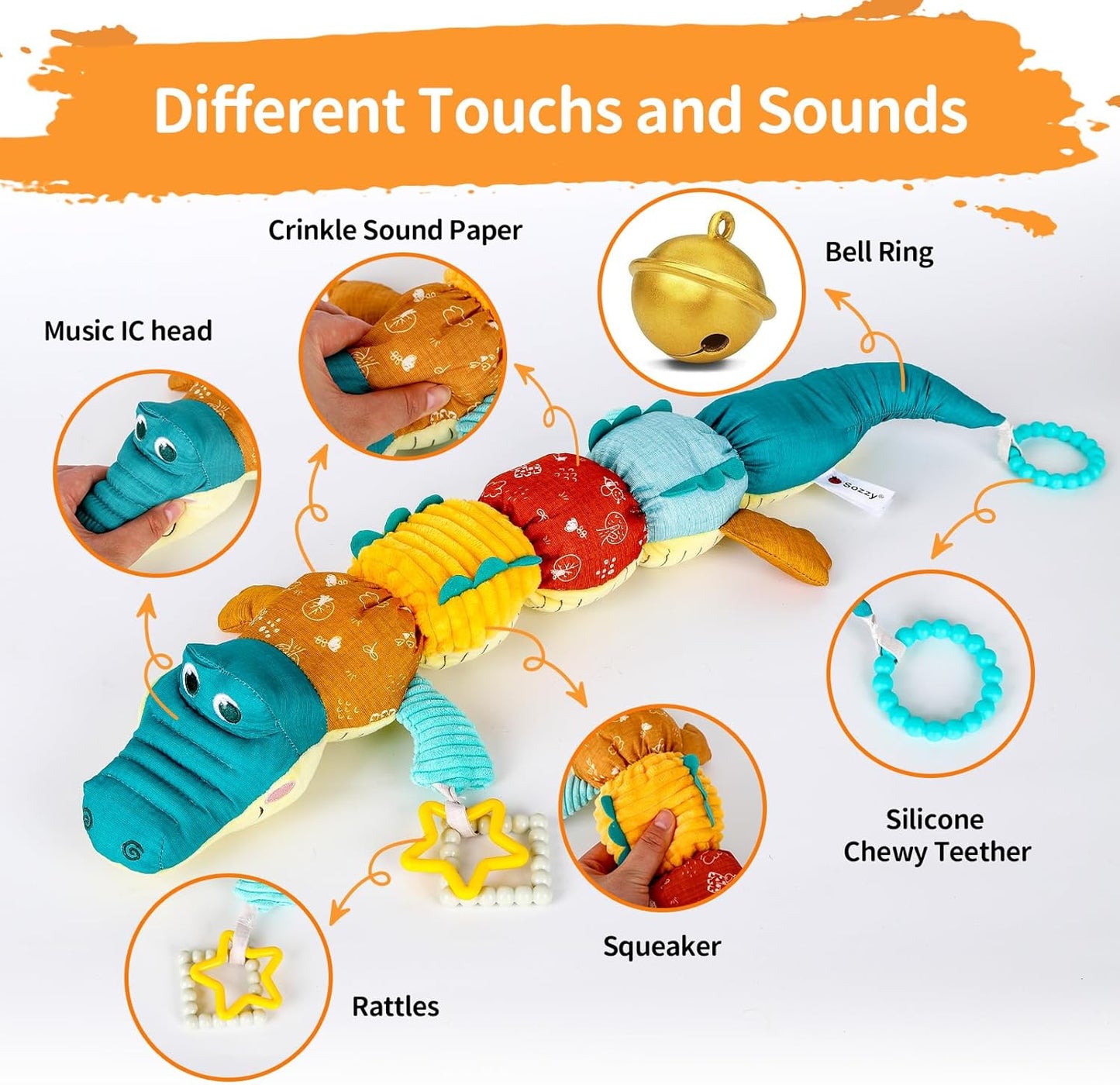 Infant Musical Stuffed Crocodile Toy