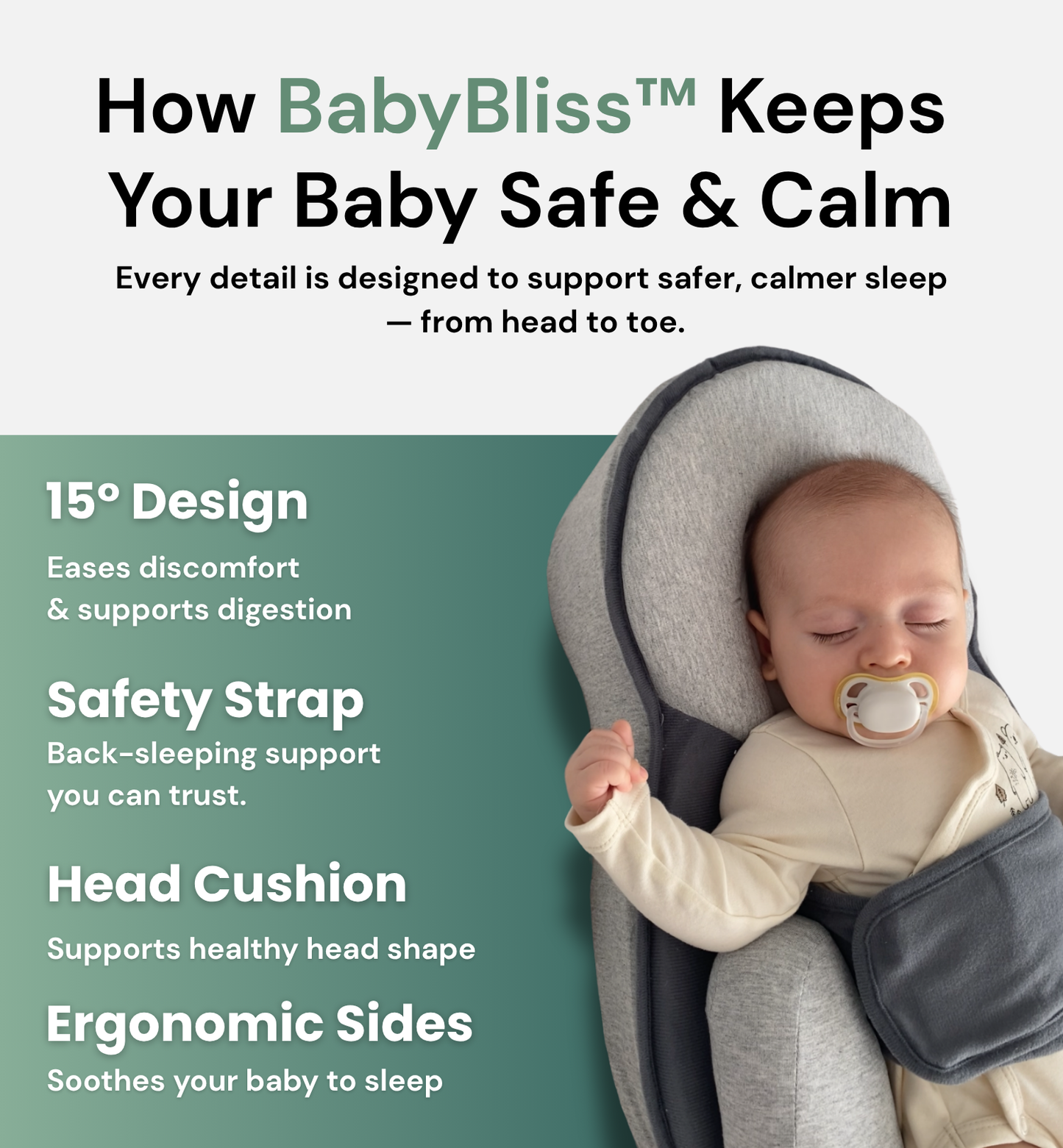 BabyBliss™️ Nest – Anti-Reflux & Flat Head Prevention