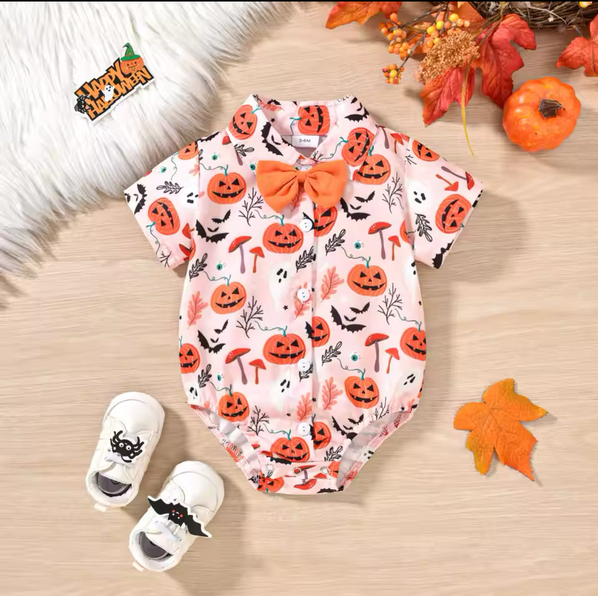 Baby Pumpkin Halloween Bodysuit