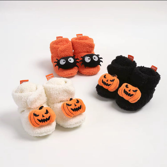 Halloween Pumpkin Baby Booties