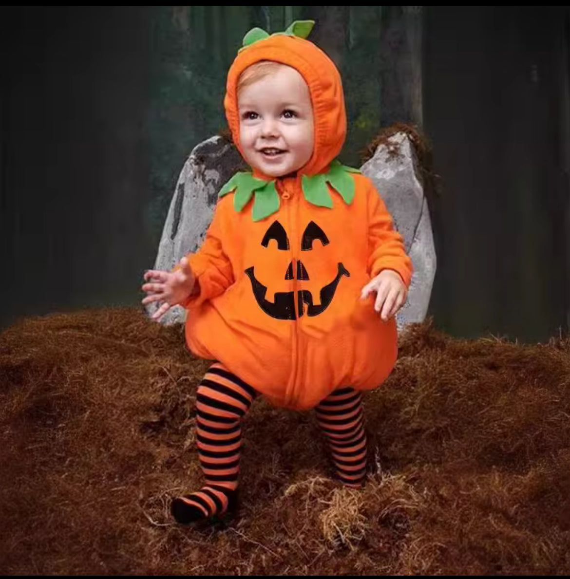 Pumpkin Halloween Romper