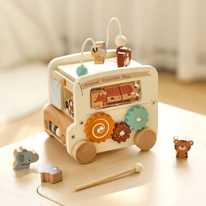 Montessori Wooden Activity Bus