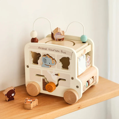 Montessori Wooden Activity Bus