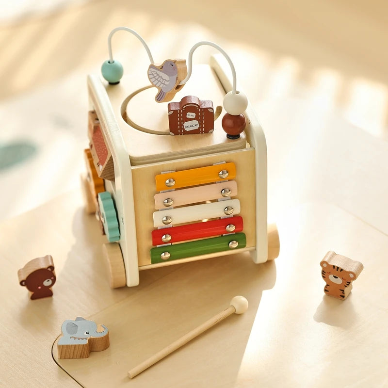 Montessori Wooden Activity Bus