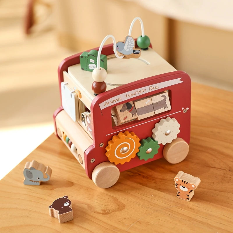 Montessori Wooden Activity Bus