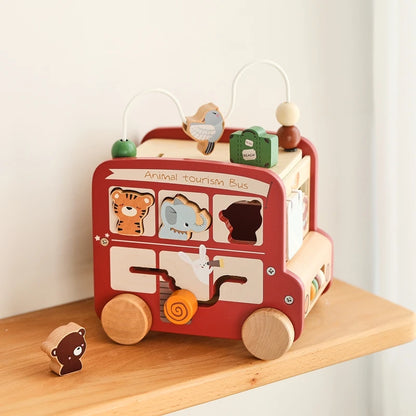 Montessori Wooden Activity Bus